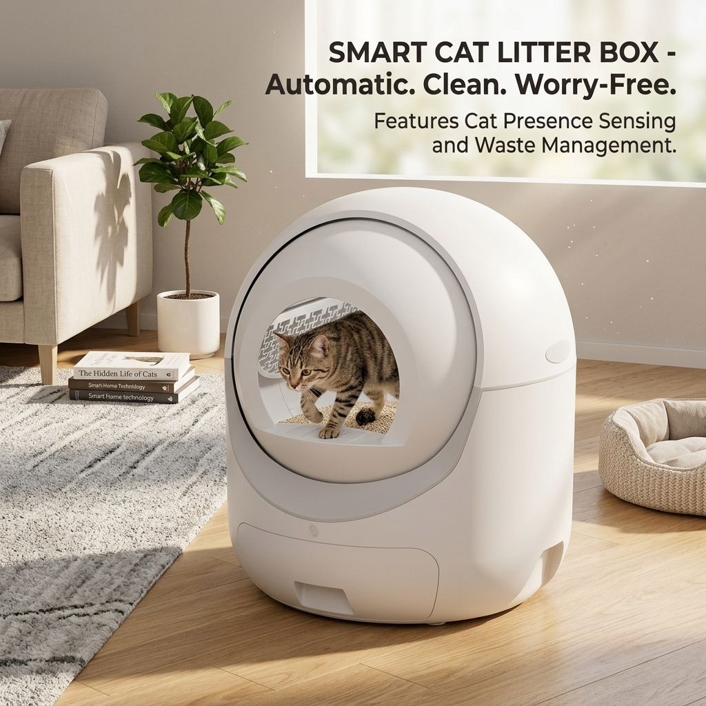Smart Cat Litter Tray with Fully Automatic Large Capacity App Controlled Easy Clean Plastic Enclosed Popular Cat Litter Box