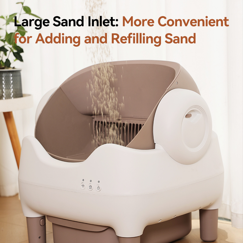 Self Cleaning Litter Box Smart Automatic Cat Toilet Open-Top Design App Control Dual Safety Sensors Odor Control